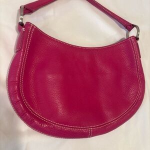 Ann Taylor Pink Leather Y2K Shoulder Bag